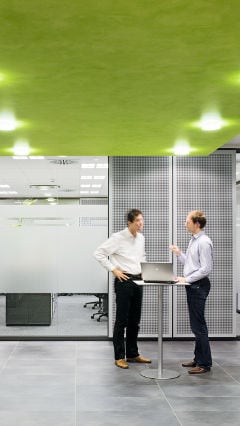 Meeting points at Audi offices, Germany, lit with Philips office lighting  