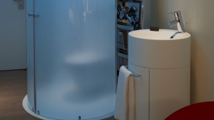 Citizen M Hotel guestroom lit by Philips lighting
