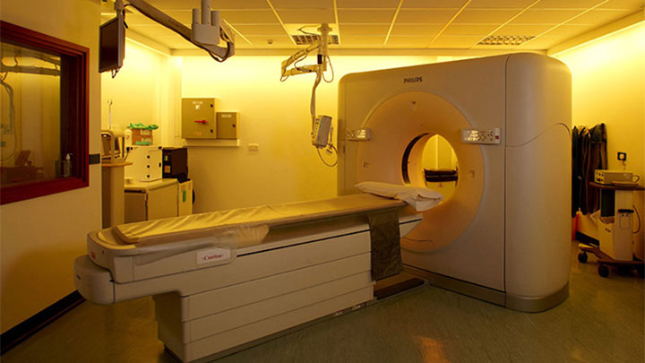 MRI scans are completed in this Princess Alexandra Hospital examination room, lit using Philips hospital lighting