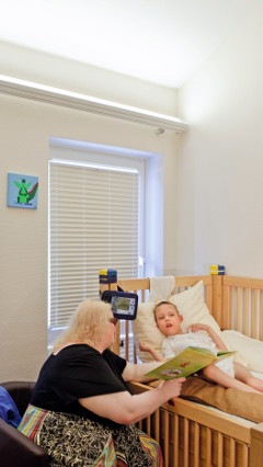 Patient room lit up by Philips Lighting