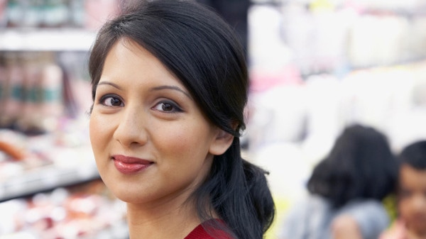 Close up of a woman in a supermarket