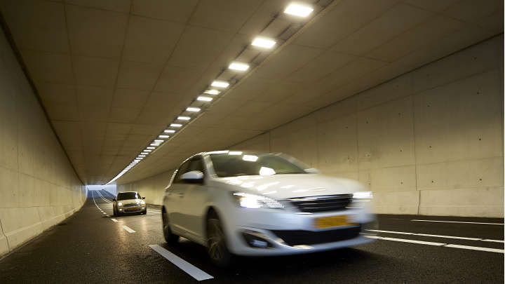 Tunnel well-lit by Philips Lighting