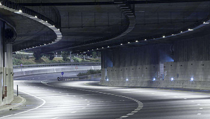 Tunnel well-lit by Philips Lighting 