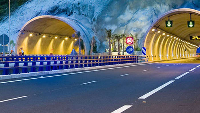 Tunnel well-lit by Philips 